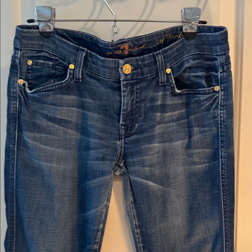 7 For All Mankind Dark Blue Straight Leg Jeans